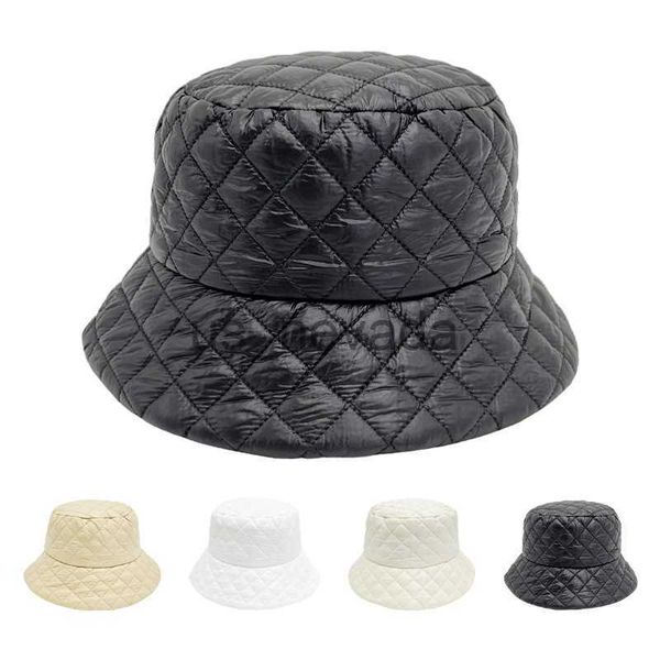 

beanie/skull caps winter new down cotton fisherman hat for women with small face and warm water bucket hat solid color versatile mesh basin, Blue;gray