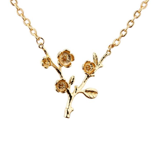 

peach blossom 14k gold plated pendant necklace fashion elegant necklaces gift for woman jewelry4049256, Silver