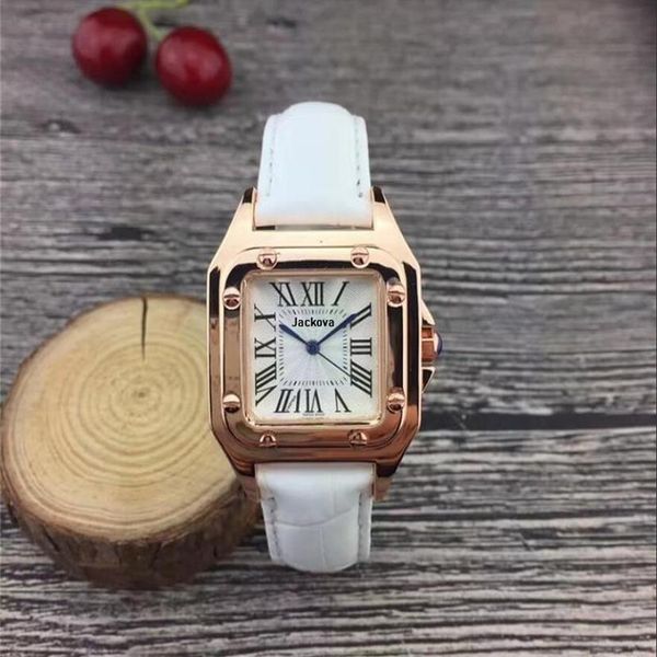 

selling fashion casual analog quartz square watch women leisure luxury wristwatch leather lady dress party elegant clock2534, Slivery;brown