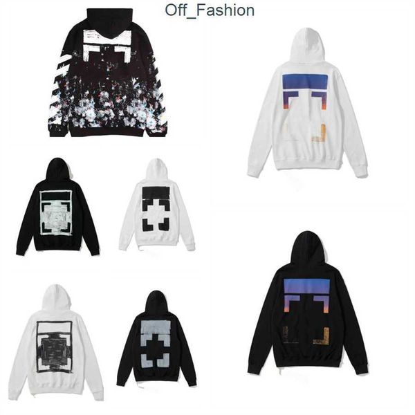 

ow mens hoody sweatshirt designer off embroidered hooded sweater men women hip-hop loose oversize pullover coat large size m-2xl aepm, Black