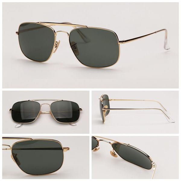 

square colonel 3560 women mens sunglasses design double bridge sun glasses classic outdoor driving eyeglasses eyewear2092, White;black