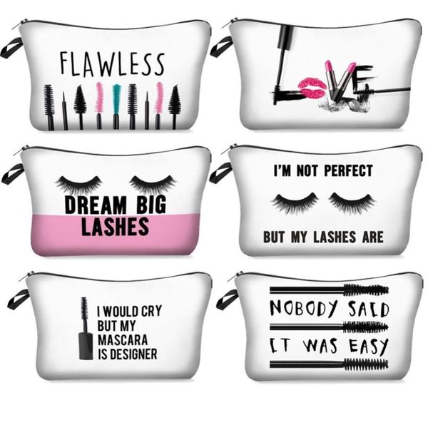 

mpb006 cosmetic bags diy women blank plain makeup bag phone clutch bag gift organizer cases with makeup eyelash color print travel3629478