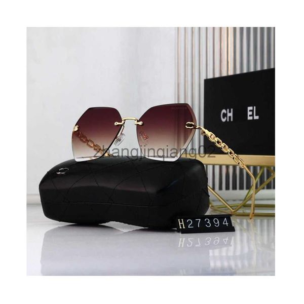 

designer channel sunglass cycle luxurious casual fashion woman mens new personality trend frameless vintage baseball sport summer 226q, White;black
