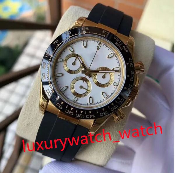 

watch luxury watches men automatic gold watch size 40mm ceramic ring stainless steel case rubber strap sapphire glass waterproof luminous wa, Slivery;brown