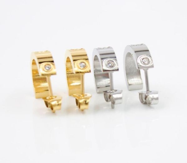 

love earrings women039s earcuff earrings crystal gold stud stainless steel fashion jewelry without box8468066, Golden;silver