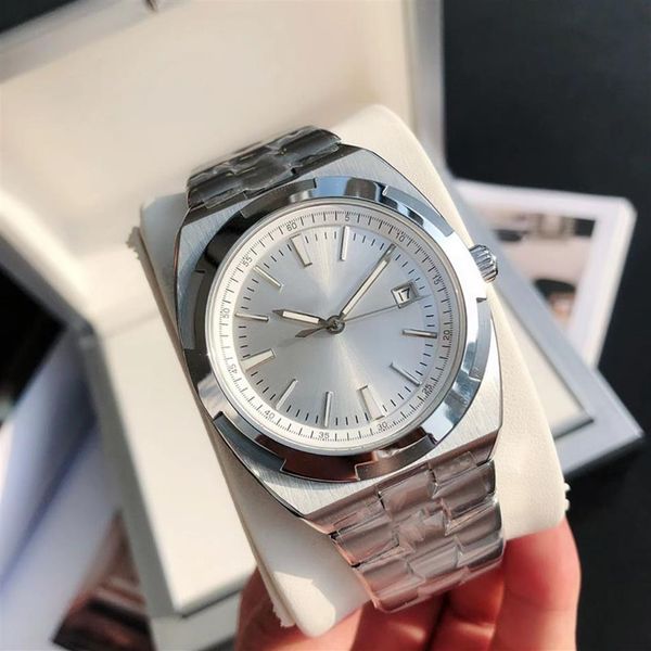 

watch mens watches 41mm automatic mechanical watch men wristwatch stainless steel strap waterproof business wristwatches montre de237s, Slivery;brown
