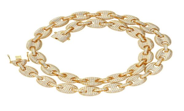 

mens hip hop chain 12mm coffee bean necklace shape gold silver plated chains necklaces jewelry gifts9963856