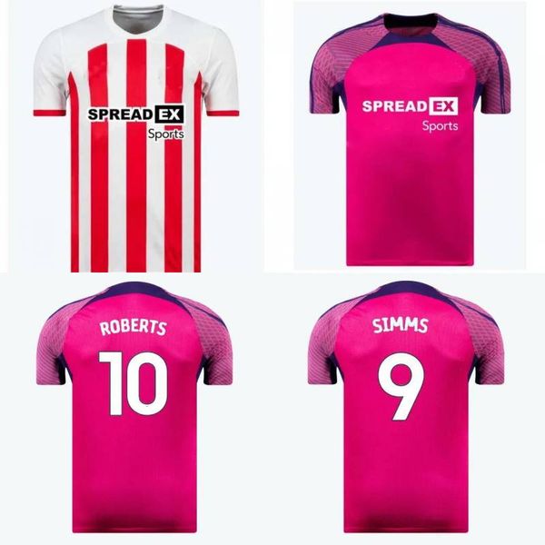 

2023/24 sunderland soccer jerseys 2024 bellingham embleton simms uniform mens roberts gooch stewart clarke pritchard shirt kids kit, Black;yellow