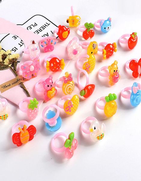 

w0011 200pcs random mix animal heart assorted baby kids girl children039s cartoon rings for christmas gift6611727, Golden;silver