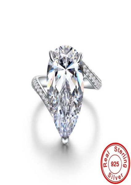 

water drop 15ct moissanite diamond ring 100 real 925 sterling silver engagement wedding band rings for women bridal jewelry7772837, Slivery;golden