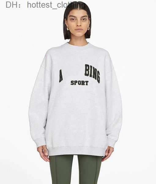 

anines bing hoodie women hoodies city designer pullover classic letter embroidery inside fleece round neck sweater long 2 kl4a, Black