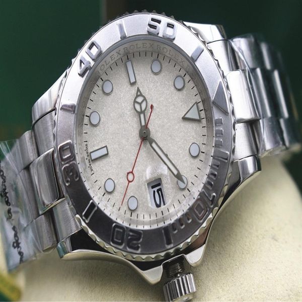 

luxury 16622 auto 40mm stainless steel bracelet mens automatic mechanical watch luminous men's sport wristwatches2063, Slivery;brown