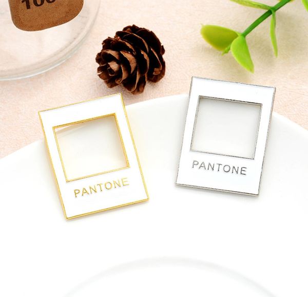 

ins new frame simple brooch pantone creative window gold silver fashion female korean enamel badge gift for student lapel denim sh2306848, Gray