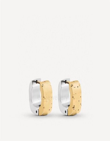 

luxury brand designer gold and silver double color hoop earrings women039s party wedding couple gift jewelry 925 s5093626, Golden;silver