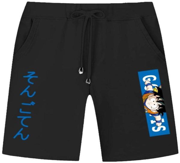 

men039s shorts summer funny print men cotton goku black pockets waistband mens knee fashion sweatpant casual anime basketballme9732365, White;black