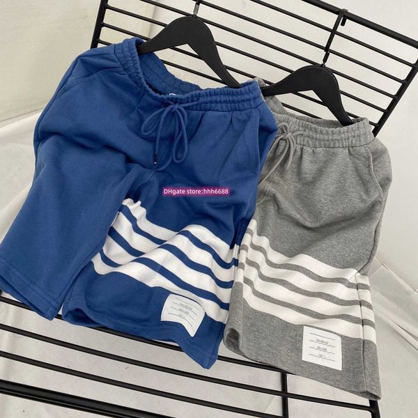 

delw 2023 new men's and women's shorts summer tb four bar knitted striped pants men's and cotton casual bodyguard sports loos, White;black