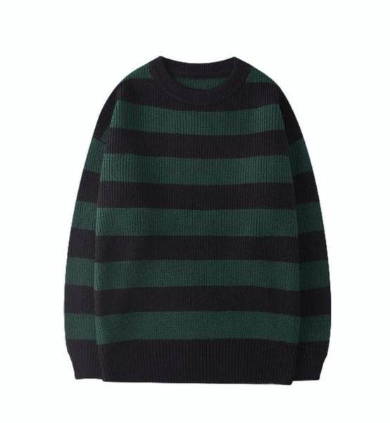 

men039s sweaters 2021 autumn vintage knitted sweater women harajuku casual cotton pullover tate langdon same style green stripe1485159, White;black