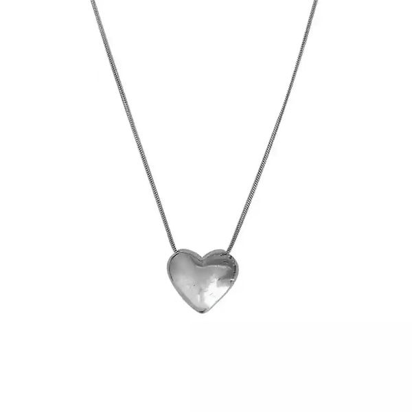 

pendant neckalce designer luixury brand heart love necklaces for women stainless steel jewelry accessories green pink women jewelrys party h, Silver