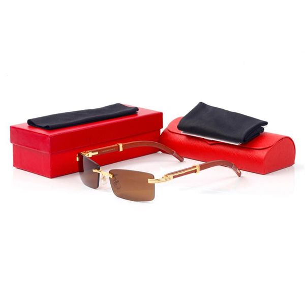 

designer oversized sunglasses mens brand optical frameless women metal panther sunglass carti buffalo horn glasses wooden anti-blu311e, White;black