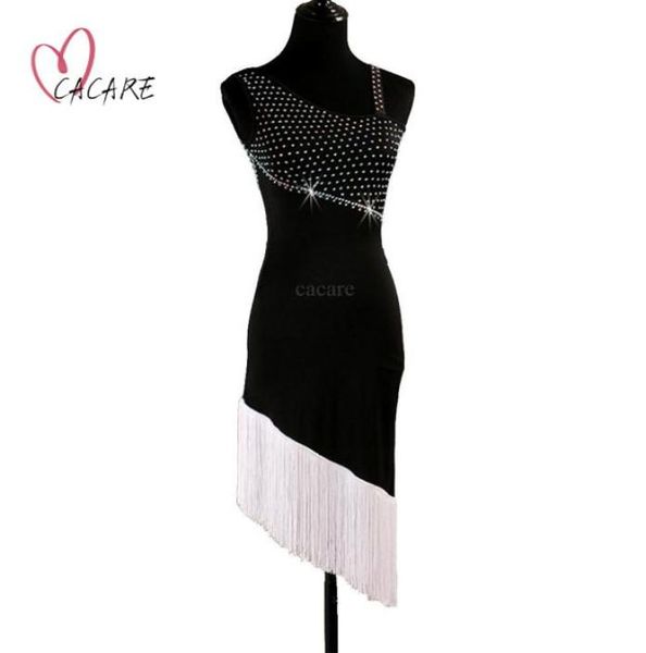 

latin dance dress women dancing competition dresses stage wear flapper dress samba d0469 black white with tassel hem rhines7563541, Black;red