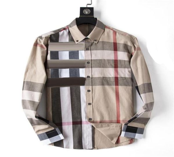 

designers mens dress shirts business fashion casual classic bberry sleeve shirt brands men spring slim fit chemises marque clothin8166599, White;black