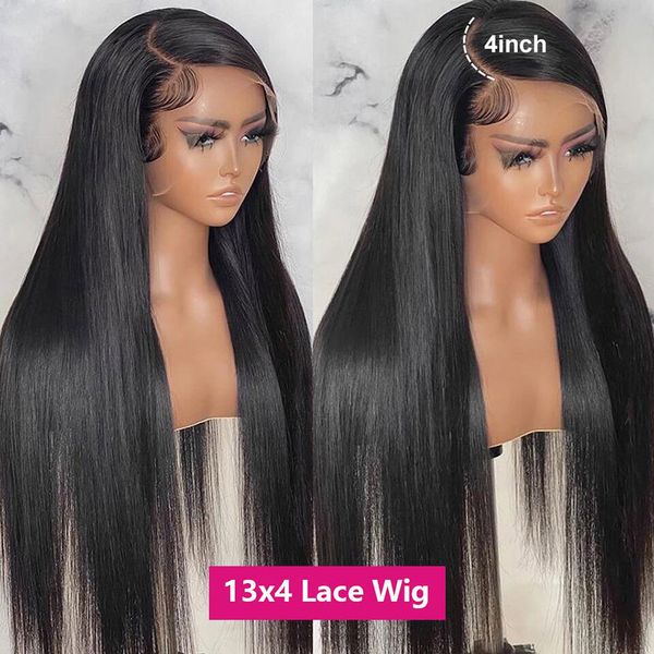 

30 Inch Straight Lace Front Wigs for Women 13x4 Bone Straight Human Hair Wig Brazilian Transparent Pre Plucked Lace Frontal Wig, Ombre color