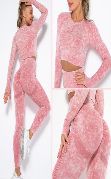 

women039s two piece pants running gym apparel fitness sets seamless athletic wear workout suit long sleeve clothing push up leg4065874, White