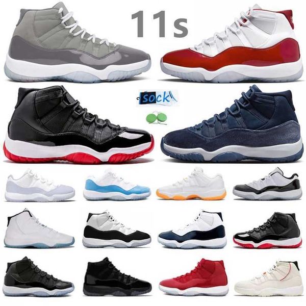 

11s 11 mens basketball shoes cherry cool gement grey midnight navy citrus legend gamma blue bred cap gown concord gym red pink men women tra