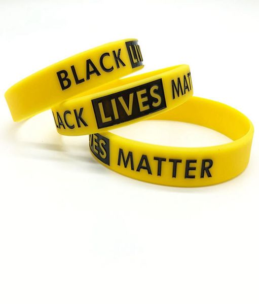 

black lives matter wristband 9 styles silicone bracelet women men rubber bracelets wristband bangles ooa82808755366, Golden;silver