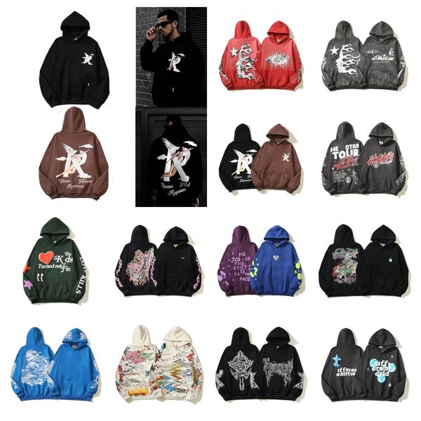 

designer hoodie hellstar hoodie designer t-shirt autumn and winter pure cotton thick sweatshirt women's thick hoodie series asian code, Black