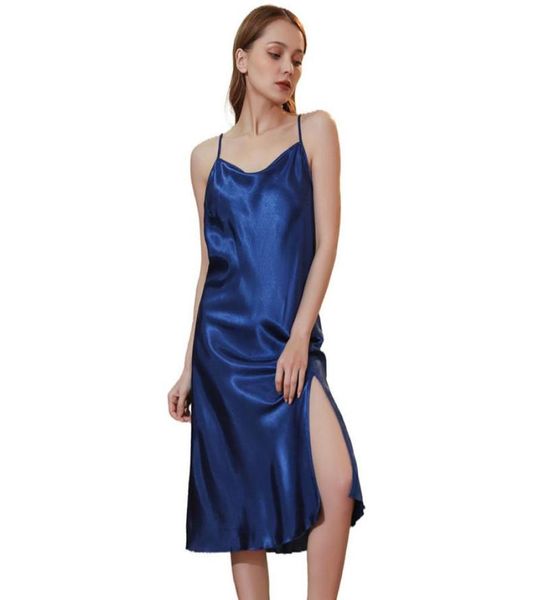 

women039s sleepwear 2022 summer ladies silk satin night dress sleeveless nighties vneck nightwear for women nightgown nig3588710, Black;red