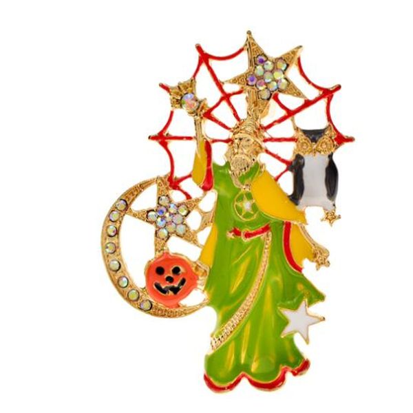 

halloween wizardry brooch fashion pumpkin bat owl brooch enamel hanging glaze brooch creative clothing accessories holiday brooch gift ab123, Gray