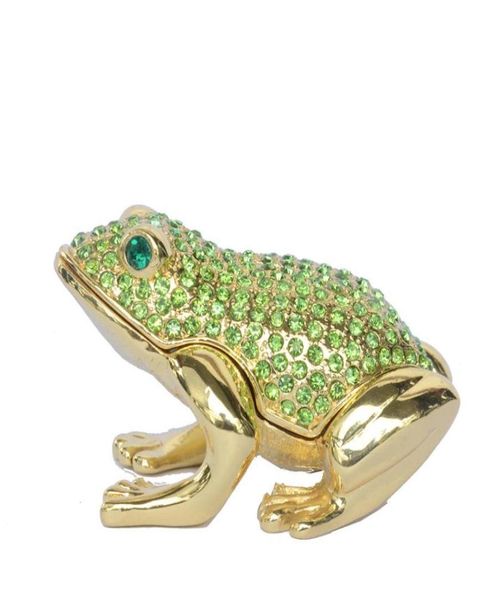 

frog jewelry boxes collectible metal trinket box metal ornaments home decoration gifts294w1401108, Black;white