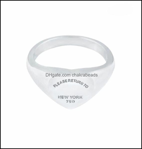 

band rings jewelry t edition stainless women mens ring please return to new york heart gold sier ros dhfag6058731, Silver