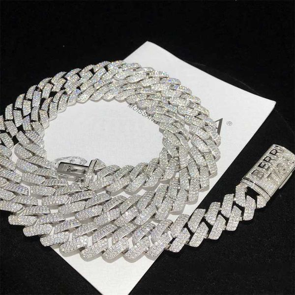 

hip hop 925 sterling silver iced out moissanite miami cuban chain link