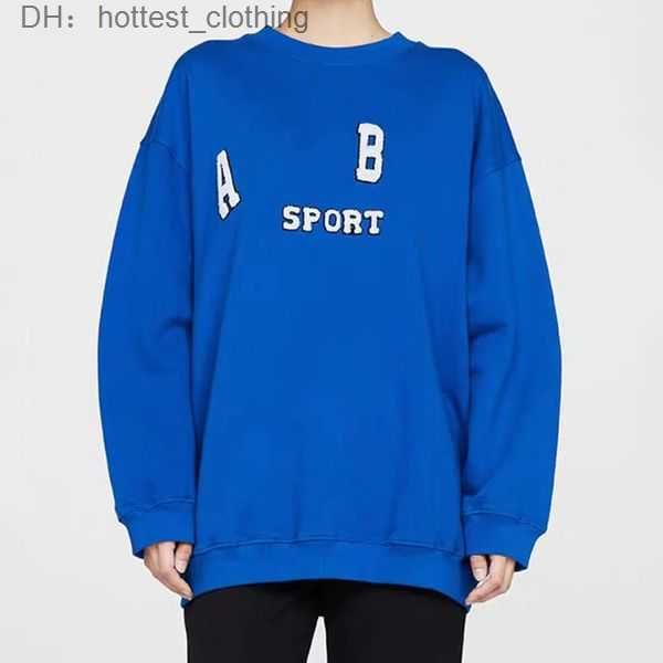 

anines bing hoodie women sweatshirt designer letter embroidery inside fleece round neck sweater long sleeves hoodie women's sports hood, Black