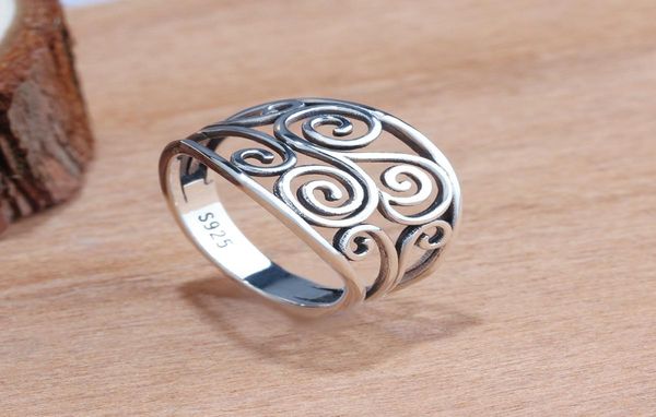 

ri102768 new design antique sterling jewelry 925 oxidized sterling silver leaf antique ring jewelry whole6013880