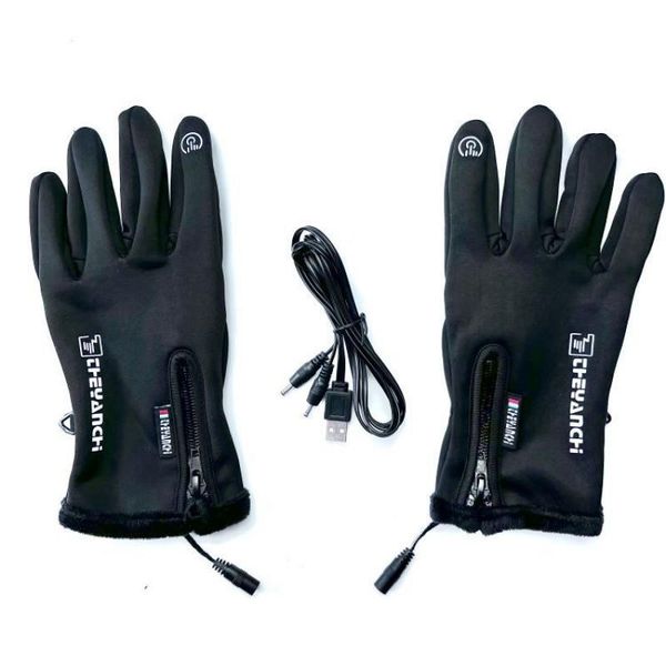 

five fingers gloves usb electric heating fishing gloves 5 finger full heat takeout dispatcher winter cycling hunting warm bare touch 230823, Blue;gray