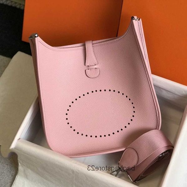 

original evelyn real cowhide tote fashion bag purse letter classic h genuine bags 29cm hollow casual out litchi pattern shoulder crossbody w