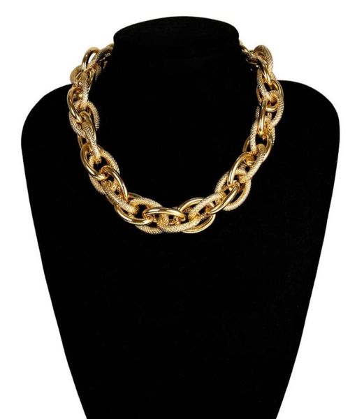 

gold color punk lock choker necklace pendant women collar statement chunky thick chain necklace steampunk men2464077, Golden;silver