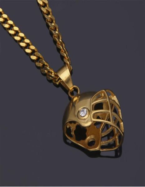 

mens hip hop gold plated iced out cz stainless steel riding football helmet pendant necklace whos 5mm 27quot cuba chain neck4835024195035, Silver