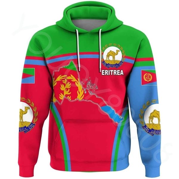 

men's hoodies sweatshirts african region autumn and winter clothing men's casual loose hoodie sweater print eritrea flag hoodie 23, Black