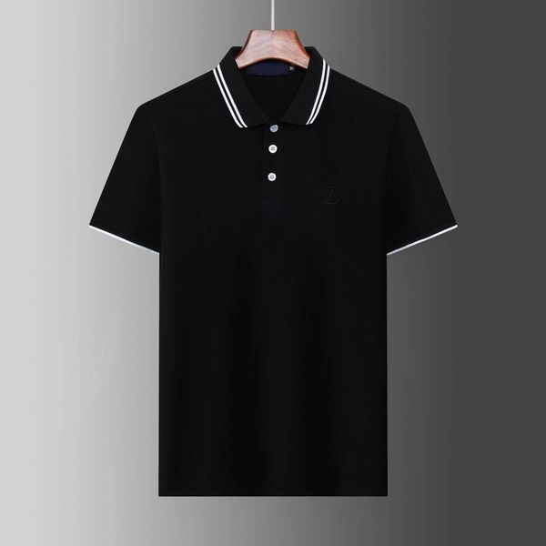 

summer men'ssolid color polo casual men's women's t-shirt short sleeve selling luxury men's embroideryletterhip hop clot, White;black