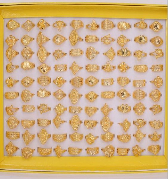 

2015 s qiankun alloy gold plated ring hybrid models mixed size ladygirl fashion ring anniversary gift mixed style 50pcslot7444202, Golden;silver