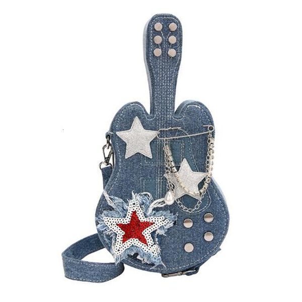 

evening bags design personalized denim womens bag creative guitar crossbody network red street hip hop style shoulder 230823