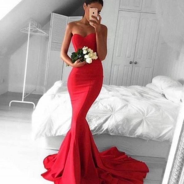 

mermaid sweetheart prom dress south africa long sweep train formal evening pageant party gown custom made plus size5695295, Black