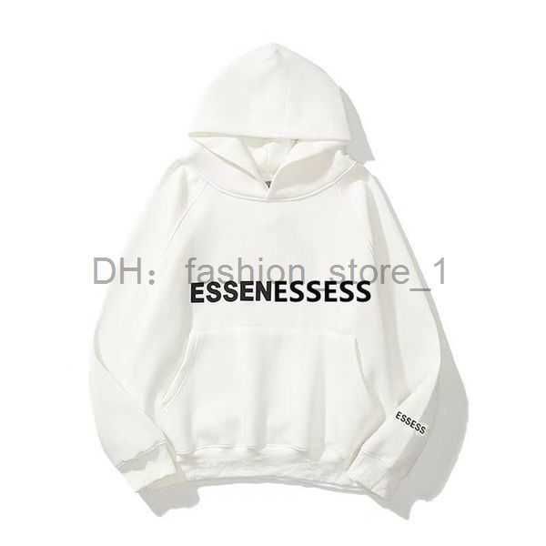 

mens hoodies designer essentailhoodie sweatshirts hoody women streetwear loose reflective hooded couple cotton sweater pullover long sleeve, Black