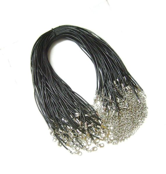 

100pcs black 2mm real leather necklace cord wire for diy jewelry gift craft 18inch w250582746873919, White;red