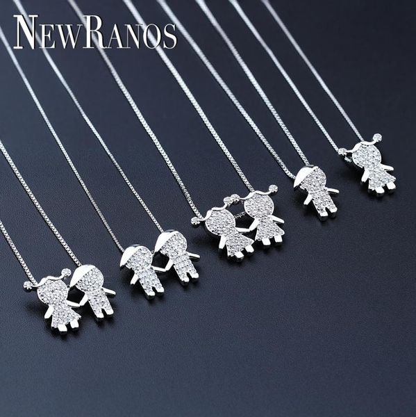 

new gift new design boy and girl pendant necklace jewelry for women party jewelry pgy046 j1906258504609, Silver