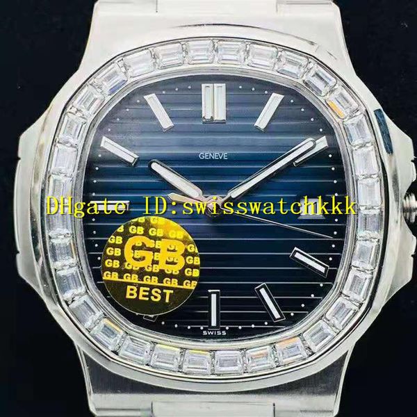 

gb factory v2 nautilus 5711 diamond mens watch swiss 324sc automatic 28800 vph sport watch sapphire 904l stainless steel 30m water240e, Slivery;brown